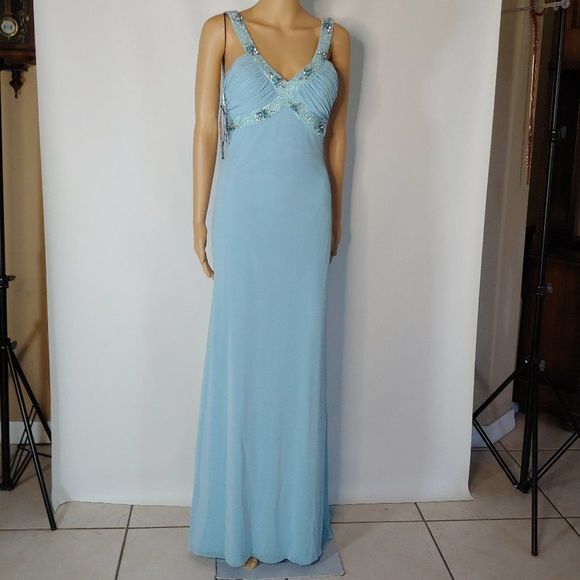 NWT Beautiful Formal Gown by Jovani in Light Blue - Picture 5 of 6